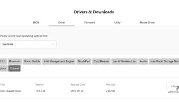 Image showing a list of installed drivers for a computer system.
