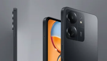 Redmi 13C smartphone in Midnight Black with sleek design
