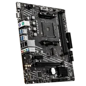 Back panel ports of MSI A520M PRO-VH motherboard, showing USB, HDMI, audio, and network connectors"