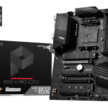 MSI B550-A PRO (CEC) motherboard overview featuring PCIe 4.0, multiple SATA ports, and a robust design for gaming and productivity builds.