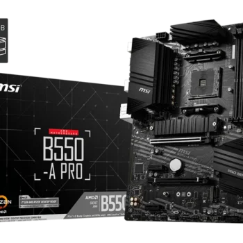 MSI B550-A PRO motherboard overview showcasing its durable build and connectivity features.