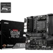 MSI B550M PRO-VDH motherboard overview highlighting key features like PCIe 4.0, M.2 slots, and AMD Ryzen compatibility.