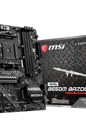 MSI MAG B550M BAZOOKA motherboard overview showcasing its layout and features.