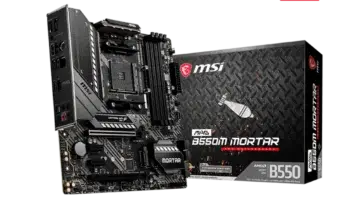 MSI MAG B550M MORTAR motherboard overview highlighting dual M.2 slots, VRM design, and cooling capabilities.
