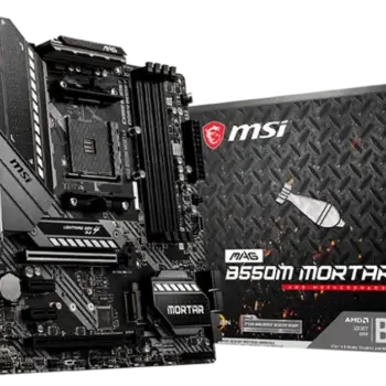 MSI MAG B550M MORTAR motherboard overview highlighting dual M.2 slots, VRM design, and cooling capabilities.