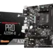 MSI PRO A320M-B motherboard overview showing ports, fan headers, and design.