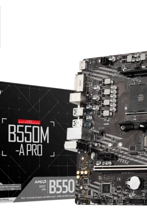 MSI PRO B550M-A PRO motherboard overview showing design and components.