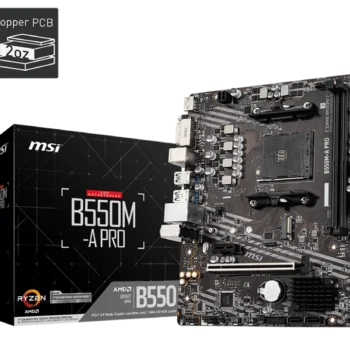 MSI PRO B550M-A PRO motherboard overview showing design and components.