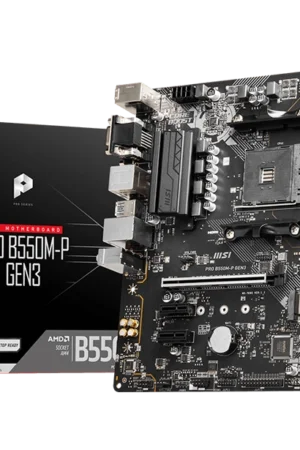 MSI PRO B550M-P GEN3 motherboard overview highlighting components and layout for AMD Ryzen processors.