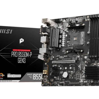 MSI PRO B550M-P GEN3 motherboard overview highlighting components and layout for AMD Ryzen processors.