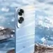 Side view of the OPPO A60 showing its slim profile and side-mounted fingerprint sensor.