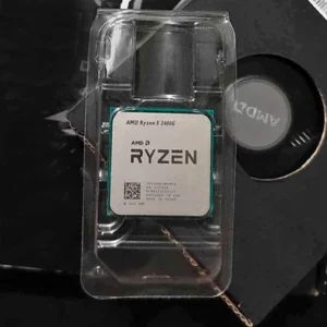 AMD Ryzen 5 2400G Desktop Processor with 4 Cores, 8 Threads, 3.9 GHz Boost Clock, and Integrated Radeon RX Vega 11 Graphics for Budget Gaming and Productivity.