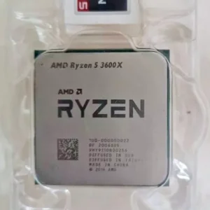 AMD Ryzen 5 3600X Processor with 6 Cores, 12 Threads, 4.4 GHz Boost Clock, PCIe Gen 4 Support, and Zen 2 Architecture for Gaming, Content Creation, and Multitasking.