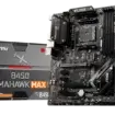 MSI B450 TOMAHAWK MAX II motherboard front view with heatsinks