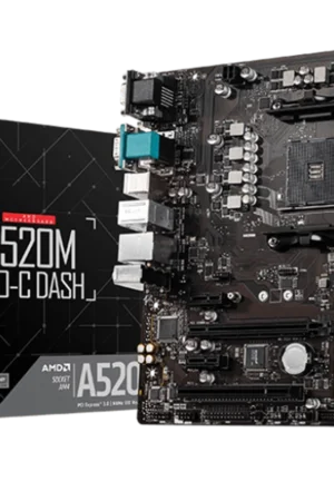 MSI A520M PRO-C DASH motherboard overview showcasing Ryzen 5000 support, integrated Wi-Fi, PCIe 3.0 slots, M.2 storage, and Micro-ATX design for versatile builds.