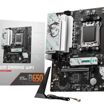 MSI B650M GAMING WIFI motherboard showcasing compact design, DDR5 support, PCIe 4.0 slots, and Wi-Fi 6E connectivity for gaming and multitasking.