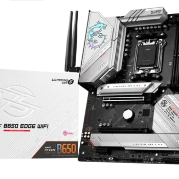 MSI MPG B650 EDGE WIFI motherboard overview showing its sleek design and high-performance layout.
