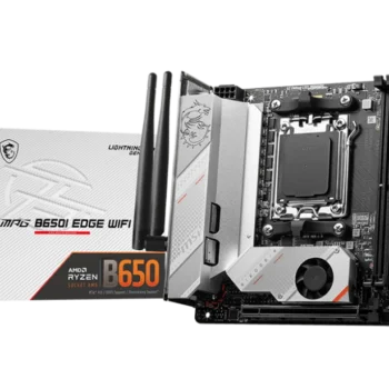 "Overview of the MSI MPG B650I EDGE WIFI motherboard featuring Mini-ITX design and robust connectivity."