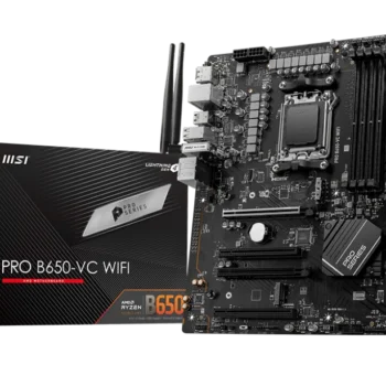 MSI PRO B650-VC WIFI motherboard featuring DDR5, PCIe 4.0, Ryzen 7000 compatibility, and Wi-Fi 6E for high-performance gaming and multitasking builds.