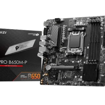 MSI PRO B650M-P motherboard showcasing DDR5, PCIe 4.0, and Ryzen 7000 compatibility for compact gaming and productivity builds.