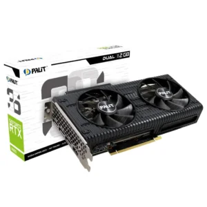 Palit GeForce RTX 3060 Dual graphics card with dual-fan cooling, RGB lighting, and 12GB GDDR6 memory for gaming and content creation.