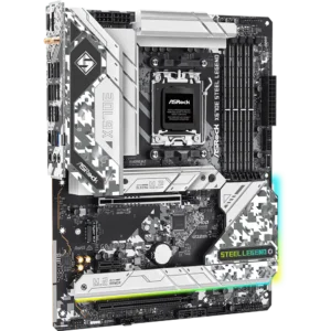 ASRock X670E Steel Legend AM5 motherboard for Ryzen 9000, featuring DDR5 support, PCIe 5.0, and robust cooling solutions, ideal for gaming and high-performance builds.