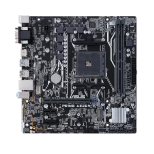 ASUS PRIME A320M-K AM4 motherboard optimized for Ryzen 3rd Gen processors, featuring DDR4 memory support, PCIe 3.0 slots, and efficient performance for budget builds.