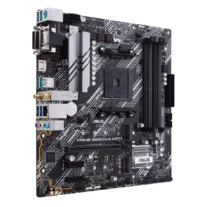 ASUS PRIME B550M-A WIFI II AM4 motherboard for Ryzen 5000, featuring PCIe 4.0, DDR4 support, and Wi-Fi 5 for gaming and productivity