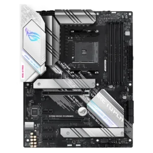 ASUS ROG STRIX B550-A GAMING AM4 motherboard with PCIe 4.0 support, dual M.2 slots, and Aura Sync RGB lighting, designed for Ryzen 5000 processors.