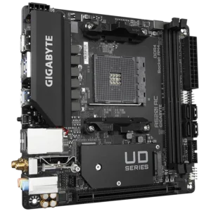 Compact GIGABYTE A520I AC AM4 motherboard with Wi-Fi and DDR4 support, perfect for Ryzen 5000 and earlier CPUs, ideal for small gaming setups in the Philippines