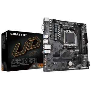 GIGABYTE A620M S2H motherboard with AM5 socket, DDR5 support, and PCIe 4.0 for Ryzen 9000 and earlier processors - ideal for budget gaming and productivity builds in the Philippines.