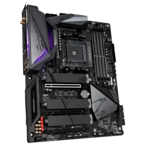 Gigabyte B550 AORUS MASTER AM4 motherboard for Ryzen 5000 processors, featuring PCIe 4.0 support, Wi-Fi 6, and advanced cooling for high-performance gaming and productivity.