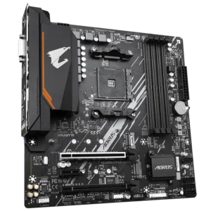 Gigabyte B550M AORUS ELITE AM4 motherboard featuring PCIe 4.0, DDR4 support, and advanced thermal solutions for AMD Ryzen 5000 processors.