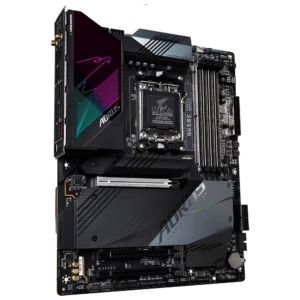 GIGABYTE B650E AORUS MASTER AM5 motherboard with DDR5 support, PCIe 5.0 slots, and Wi-Fi 6E for high-performance Ryzen 9000 series builds.