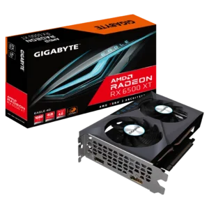 GIGABYTE Radeon RX 6500 XT EAGLE 4G graphics card featuring RDNA™ 2 architecture, 4GB GDDR6 memory, and efficient cooling for superior 1080p gaming performance.