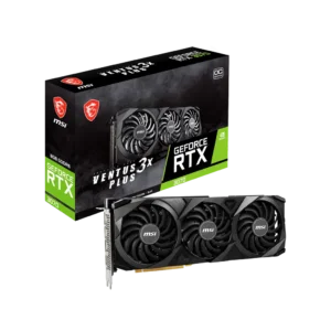 MSI GeForce RTX 3070 VENTUS 3X PLUS 8G OC LHR graphics card with 8GB GDDR6 memory, triple-fan cooling, and ray tracing support for superior 1440p gaming.
