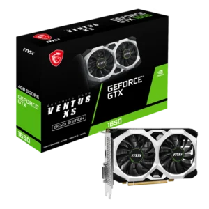 Compact MSI GTX 1650 D6 VENTUS XS OCV3 Graphics Card with 4GB GDDR6, Dual-Fan Cooling, and PCIe 3.0 for Smooth Gaming Performance in Small Form Factor Builds.