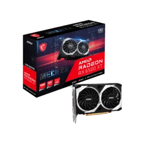 MSI Radeon RX 6500 XT MECH 2X 4G OC graphics card with dual-fan cooling and RDNA 2 architecture for enhanced 1080p gaming performance