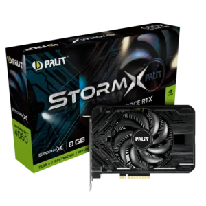Palit GeForce RTX 4060 StormX Graphics Card Compact Design with 8GB GDDR6 and NVIDIA DLSS 3 for Seamless 1080p Gaming – Ideal for Small Form Factor PCs