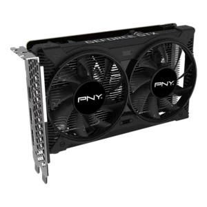 PNY GTX 1650 Dual Fan with 4GB GDDR6 memory for energy-efficient, quiet, and reliable 1080p gaming performance.