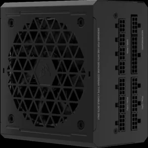 Corsair RM1000e 1000W power supply, fully modular with 80 PLUS Gold certification, supporting RTX 40 Series GPUs and high-performance motherboards.