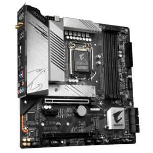 Gigabyte B560M AORUS PRO AX motherboard with PCIe 4.0, Wi-Fi 6, and advanced cooling solutions for gaming and productivity.