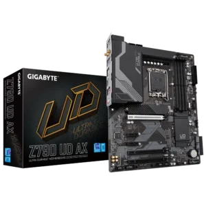 GIGABYTE Z690 UD AX Motherboard with PCIe 5.0, Wi-Fi 6, and Intel 13th Gen CPU compatibility – Ideal for gamers and creators.
