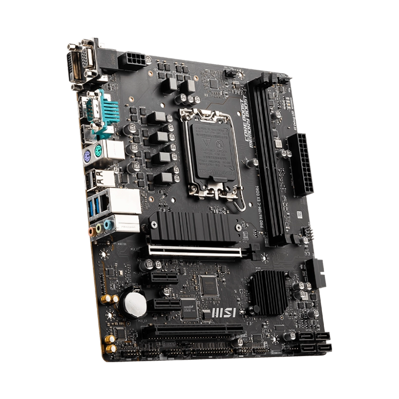 MSI PRO H610M-C EX Micro-ATX motherboard for budget-friendly Intel 12th/13th Gen builds with PCIe 4.0, DDR4 memory, and M.2 storage.