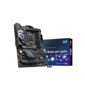 MSI MPG Z690 EDGE WIFI DDR4 motherboard for Intel 12th/13th Gen CPUs, PCIe 5.0, Wi-Fi 6E, and DDR4 memory support – high-performance gaming motherboard.
