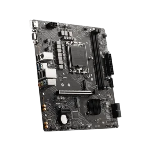 MSI PRO H610M B Micro-ATX, ideal for budget builds with Intel 12th/13th Gen CPU support and PCIe 4.0 GPU compatibility.