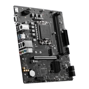 MSI PRO H610M-E motherboard featuring Intel 13th Gen support, PCIe 4.0 compatibility, and DDR4 memory slots.