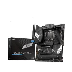 MSI PRO Z790-A WIFI DDR4 Motherboard with PCIe 5.0, Wi-Fi 6E, and Intel 14th Gen CPU compatibility, perfect for gaming and productivity.