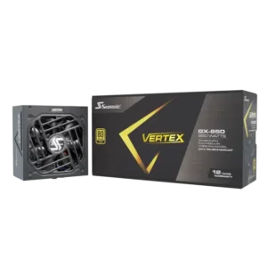 Seasonic Vertex GX-850 Power Supply, 850W, PCIe 5.1-ready, ATX 3.1 compliant, ideal for NVIDIA RTX 40-Series GPUs and gaming builds.